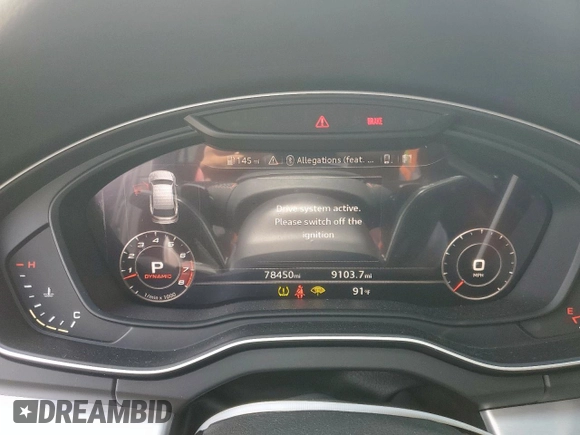 2018 Audi SQ5 Prestige with VIN WA1C4AFY9J2183774, listed as a Copart auction lot 63665435 with 78,450 mi miles and Salvage title. Bid and sale history available at DreamBid. Image 9.