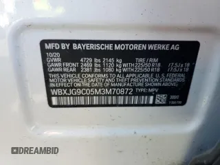 2021 BMW X1 xDrive28i с VIN WBXJG9C05M3M70872, выставлен на аукционе Copart как лот 48366915 с пробегом 40 662 миль миль и Списание • Salvage title. История ставок и продаж доступна на DreamBid. Изображение 13.