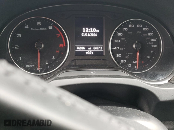 2017 Audi A3 Sedan Premium with VIN WAUB8GFF0H1010648, listed as a Copart auction lot 37906634 with 76,696 mi miles. Bid and sale history available at carsss.com. Image 9.