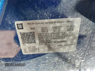 2019 GMC Sierra 1500 SLE z VIN 2GTV2MEC5K1102900, wystawiony jako IAAI lot #41996612 z przebiegiem 69 502 mil mil oraz . Historia ofert i sprzedaży dostępna na DreamBid. Obrazek 9.