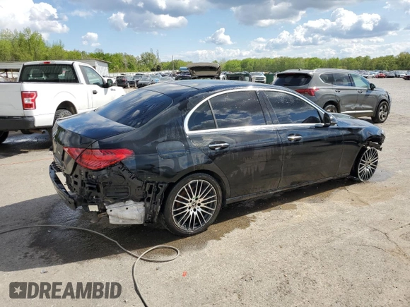 2022 Mercedes-Benz C 300 with VIN W1KAF4GB2NR050618, listed as a Copart auction lot 52556855 with 78,281 mi miles and Salvage title. Bid and sale history available at DreamBid. Image 3.