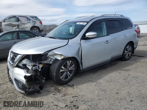 2017 Nissan Pathfinder SL with VIN 5N1DR2MM9HC642366, listed as a Copart auction lot 50877595 with 73,768 mi miles and Salvage Title. Bid and sale history available at DreamBid. Image 1.