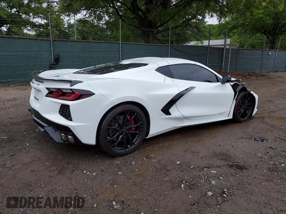 2023 Chevrolet Corvette 2LT with VIN 1G1YB2D41P5113385, listed as a Copart auction lot 57775785 with 16,035 mi miles and Salvage title. Bid and sale history available at DreamBid. Image 3.