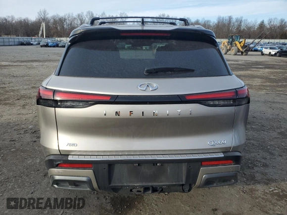 2023 Infiniti QX60 Autograph with VIN 5N1DL1HU1PC361702, listed as a Copart auction lot 87579185 with 23,864 mi miles and Salvage title. Bid and sale history available at DreamBid. Image 6.