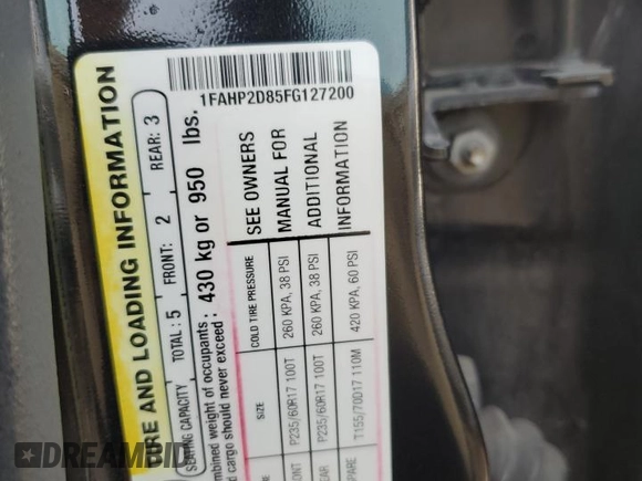 2015 Ford Taurus SE with VIN 1FAHP2D85FG127200, listed as a Copart auction lot 78389534 with 143,331 mi miles and Salvage Title. Bid and sale history available at carsss.com. Image 12.