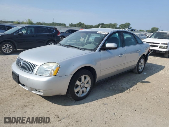 2005 Mercury Montego Luxury z VIN 1MEFM40125G620733, wystawiony jako Copart lot #67879094 z przebiegiem 140 278 mil mil oraz Szkoda całkowita • Salvage title. Historia ofert i sprzedaży dostępna na DreamBid. Obrazek 1.
