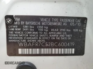 2011 BMW 5 Series 535i z VIN WBAFR7C52BC600419, wystawiony jako Copart lot #78682434 z przebiegiem Nie podano mil oraz Szkoda całkowita • Salvage title. Historia ofert i sprzedaży dostępna na DreamBid. Obrazek 13.
