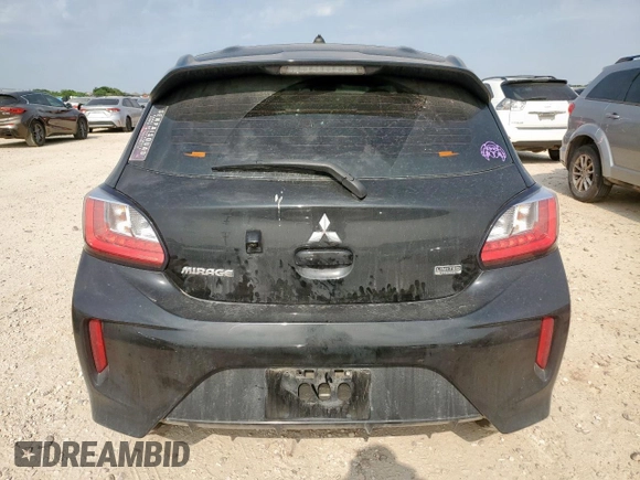 2021 Mitsubishi Mirage ES with VIN ML32AUHJXMH009762, listed as a Copart auction lot 57214675 with 49,333 mi miles and Salvage title. Bid and sale history available at DreamBid. Image 6.