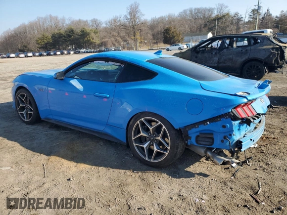 2024 Ford Mustang GT with VIN 1FA6P8CF6R5403295, listed as a Copart auction lot 46750145 with 12,161 mi miles and Salvage title. Bid and sale history available at DreamBid. Image 2.