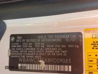 2008 BMW 3 Series 328xi z VIN WBAWC335X8PD09083, wystawiony jako Copart lot #85683234 z przebiegiem 152 670 mil mil oraz Szkoda całkowita • Salvage title. Historia ofert i sprzedaży dostępna na DreamBid. Obrazek 14.