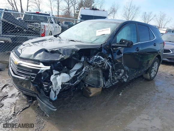 2022 Chevrolet Equinox LT with VIN 3GNAXKEV4NL280121, listed as a IAAI auction lot 41686554 with 13,666 mi miles. Bid and sale history available at carsss.com. Image 2.
