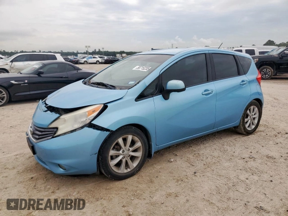 2014 Nissan Note S Plus z VIN 3N1CE2CP0EL380439, wystawiony jako Copart lot #58715235 z przebiegiem 79 106 mil mil oraz Szkoda całkowita • Salvage title. Historia ofert i sprzedaży dostępna na DreamBid. Obrazek 1.