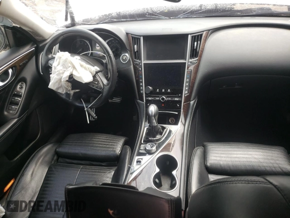 2016 Infiniti Q50 Red Sport 400 with VIN JN1FV7AR4GM450371, listed as a Copart auction lot 57093805 with 101,097 mi miles and Non repairable. Bid and sale history available at DreamBid. Image 8.