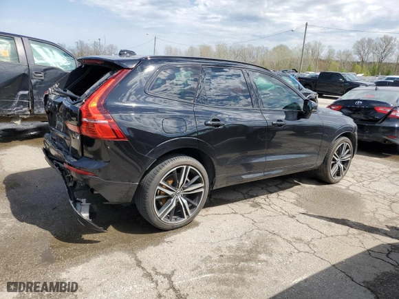 2021 Volvo XC60 R-Design with VIN YV4A22RM9M1887255, listed as a Copart auction lot 49190384 with 38,905 mi miles and Salvage Title. Bid and sale history available at carsss.com. Image 3.