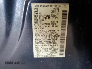 2006 Nissan Pathfinder SE z VIN 5N1AR18U96C634143, wystawiony jako Copart lot #53096475 z przebiegiem 143 959 mil mil oraz Czysty tytuł • Clean title. Historia ofert i sprzedaży dostępna na DreamBid. Obrazek 13.