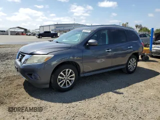 2013 Nissan Pathfinder S with VIN 5N1AR2MN1DC645381, listed as a Copart auction lot 54745085 with 197,525 mi miles and Salvage title. Bid and sale history available at DreamBid. Image 1.