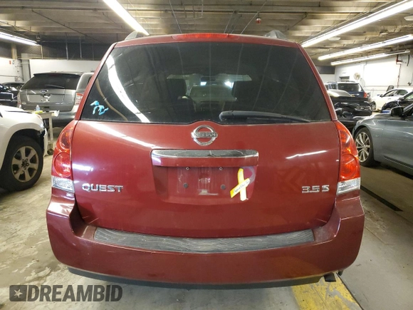 2008 Nissan Quest with VIN 5N1BV28U98N104347, listed as a Copart auction lot 82894454 with 114,144 mi miles and Salvage Title. Bid and sale history available at carsss.com. Image 6.