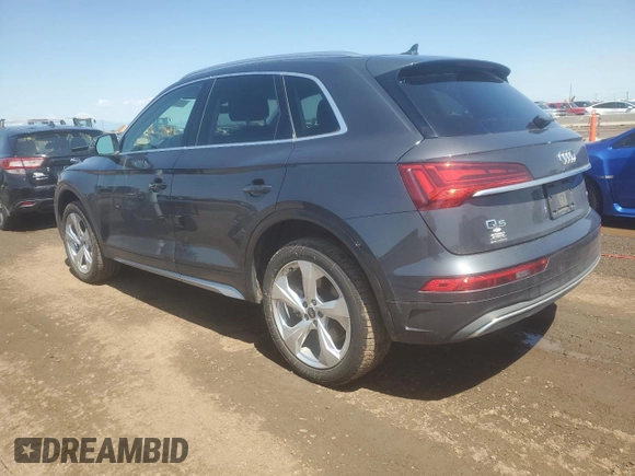2021 Audi Q5 Premium Plus with VIN WA1BAAFY8M2118102, listed as a Copart auction lot 61657375 with 22,827 mi miles and Salvage title. Bid and sale history available at DreamBid. Image 2.