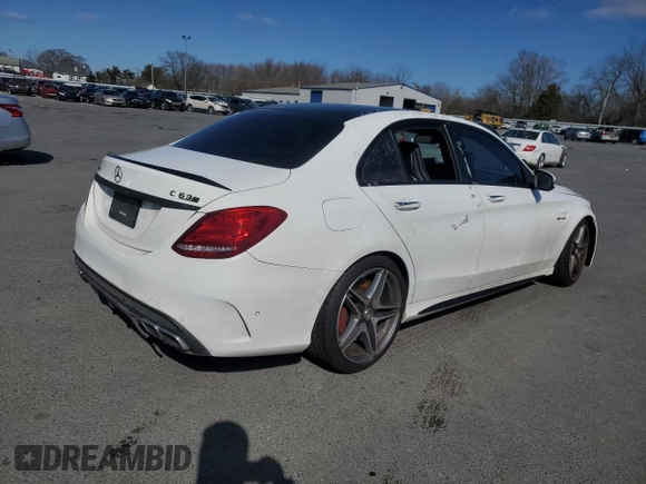 2016 Mercedes-Benz C 63 S AMG with VIN 55SWF8HB9GU130172, listed as a Copart auction lot 46509785 with Not provided miles and Salvage title. Bid and sale history available at DreamBid. Image 3.