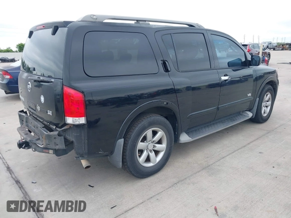 2009 Nissan Armada SE z VIN 5N1BA08D59N602675, wystawiony jako IAAI lot #42314277 z przebiegiem 168 540 mil mil oraz . Historia ofert i sprzedaży dostępna na DreamBid. Obrazek 4.