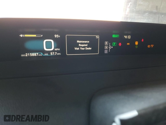 2016 Toyota Prius Four with VIN JTDKARFU1G3010887, listed as a Copart auction lot 53000035 with 215,887 mi miles and Salvage Title. Bid and sale history available at carsss.com. Image 9.
