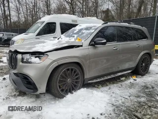 2021 Mercedes-Benz GLS with VIN 4JGFF8KE4MA367320, listed as a Copart auction lot 89048485 with 57,920 mi miles and Salvage Title. Bid and sale history available at carsss.com. Image 1.