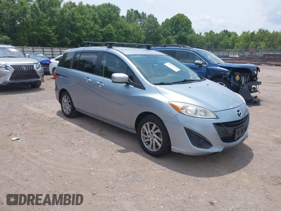 2012 Mazda 5 Sport with VIN JM1CW2BLXC0106748, listed as a IAAI auction lot 42435965 with 153,786 mi miles and . Bid and sale history available at DreamBid. Image 1.