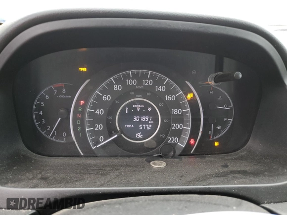2013 Honda CR-V LX with VIN 2HKRM3H34DH001222, listed as a Copart auction lot 60597935 with 301,891 mi miles and Clean title. Bid and sale history available at DreamBid. Image 9.