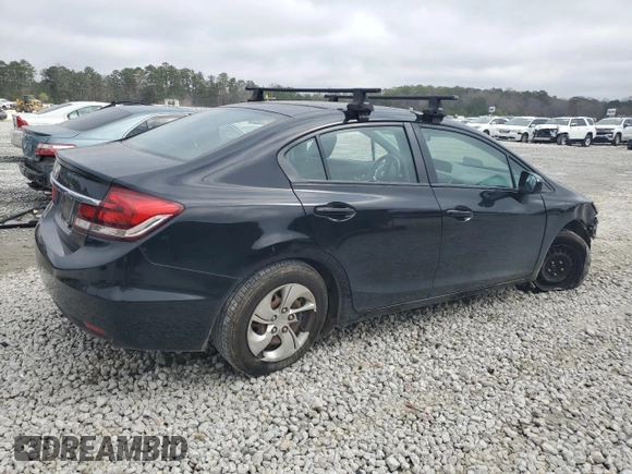 2015 Honda Civic LX with VIN 19XFB2F51FE037237, listed as a Copart auction lot 49031035 with Not Provided miles and Salvage Title. Bid and sale history available at carsss.com. Image 3.
