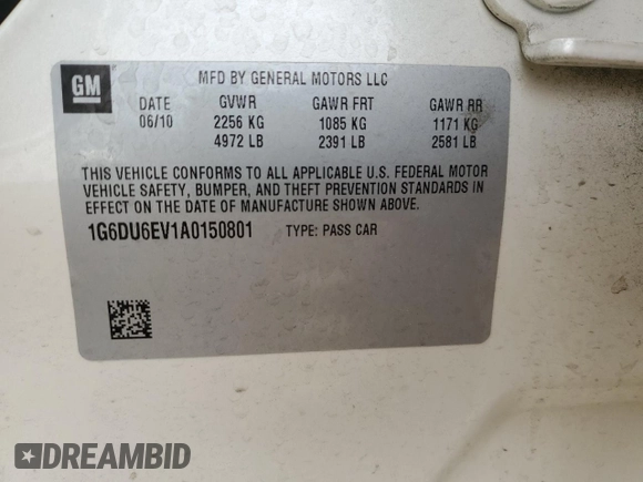 2010 Cadillac STS AWD z VIN 1G6DU6EV1A0150801, wystawiony jako Copart lot #42761515 z przebiegiem 154 865 mil mil oraz Szkoda całkowita • Salvage title. Historia ofert i sprzedaży dostępna na DreamBid. Obrazek 12.