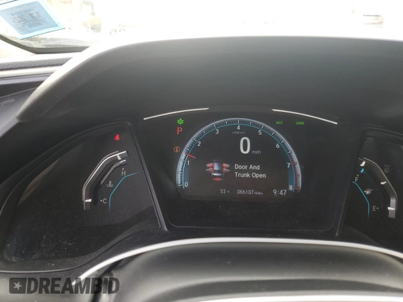 2019 Honda Civic LX with VIN 2HGFC2F61KH558125, listed as a Copart auction lot 55324225 with 66,107 mi miles and Salvage Title. Bid and sale history available at DreamBid. Image 9.