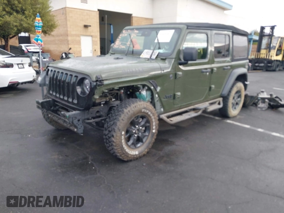 2023 Jeep Wrangler Unlimited Willys Sport with VIN 1C4HJXDM0PW515898, listed as a IAAI auction lot 41419267 with 10,964 mi miles and . Bid and sale history available at DreamBid. Image 21.