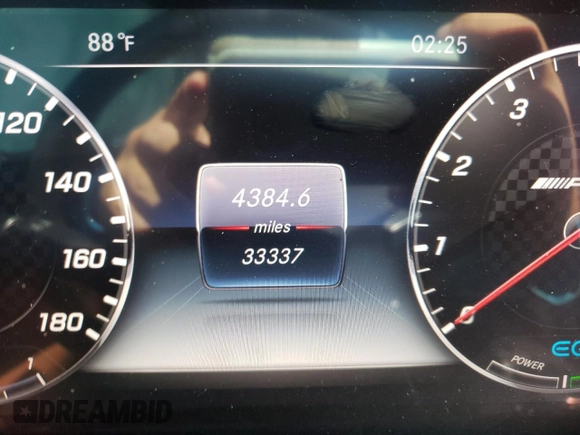 2019 Mercedes-Benz E-Class AMG E 53 with VIN WDD1J6BB1KF095998, listed as a Copart auction lot 56236982 with 33,337 mi miles and Salvage Title. Bid and sale history available at carsss.com. Image 8.