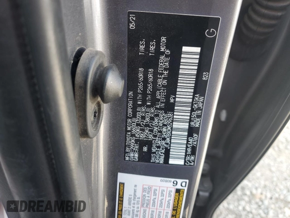2021 Lexus GX 460 Premium with VIN JTJAM7BX0M5296381, listed as a Copart auction lot 59434355 with 52,052 mi miles and Salvage title. Bid and sale history available at DreamBid. Image 13.