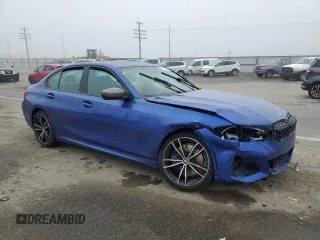 2021 BMW 3 Series M340i xDrive with VIN 3MW5U9J09M8B54986, listed as a Copart auction lot 81604134 with 0 mi miles and Salvage Title. Bid and sale history available at carsss.com. Image 4.