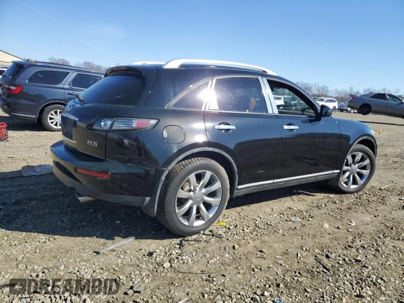 2005 Infiniti FX z VIN JNRAS08WX5X204374, wystawiony jako Copart lot #47408985 z przebiegiem 200 548 mil mil oraz Szkoda całkowita • Salvage title. Historia ofert i sprzedaży dostępna na DreamBid. Obrazek 3.