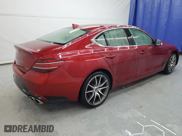 2023 Genesis G70 2.0T with VIN KMTG34TA1PU129659, listed as a Copart auction lot 54751764 with Not Provided miles and Non Repairable. Bid and sale history available at DreamBid. Image 3.