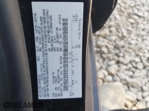 2017 Ford Fiesta SE with VIN 3FADP4BJ8HM135560, listed as a Copart auction lot 48870305 with 111,034 mi miles and Salvage Title. Bid and sale history available at carsss.com. Image 13.