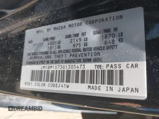 2016 Mazda 3 i Touring with VIN JM1BM1V73G1305473, listed as a IAAI auction lot 40182362 with Not provided miles and . Bid and sale history available at DreamBid. Image 9.