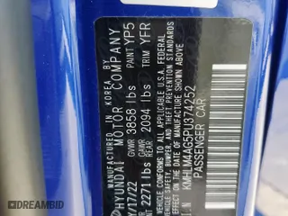 2023 Hyundai Elantra SEL with VIN KMHLM4AG5PU374252, listed as a Copart auction lot 46726655 with 55,779 mi miles and Salvage Title. Bid and sale history available at carsss.com. Image 14.