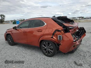 2023 Lexus UX 250h F Sport with VIN JTHR6JBHXP2143632, listed as a Copart auction lot 86048654 with 29,481 mi miles and Salvage title. Bid and sale history available at DreamBid. Image 2.