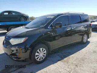 2014 Nissan Quest S with VIN JN8AE2KP1E9101597, listed as a Copart auction lot 46313225 with 104,410 mi miles and Salvage Title. Bid and sale history available at carsss.com. Image 1.
