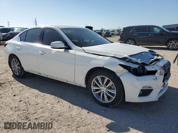 2021 Infiniti Q50 Pure with VIN JN1EV7AP6MM701378, listed as a Copart auction lot 52133875 with 87,293 mi miles and Salvage Title. Bid and sale history available at DreamBid. Image 4.