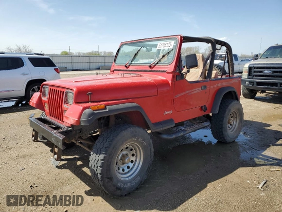 1993 Jeep Wrangler with VIN 1J4FY29S5PP239056, listed as a Copart auction lot 51708125 with 172,597 mi miles and Clean Title. Bid and sale history available at carsss.com. Image 1.