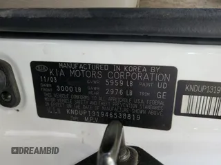 2004 Kia Sedona LX with VIN KNDUP131946538819, listed as a Copart auction lot 50098514 with 0 mi miles and Salvage Title. Bid and sale history available at carsss.com. Image 13.