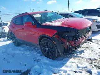 2019 Chevrolet Blazer RS with VIN 3GNKBJRSXKS577389, listed as a IAAI auction lot 41359601 with 93,262 mi miles. Bid and sale history available at carsss.com. Image 1.