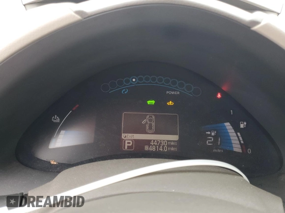 2011 Nissan LEAF SL-e with VIN JN1AZ0CPXBT004287, listed as a Copart auction lot 48035995 with 44,730 mi miles and Clean Title. Bid and sale history available at carsss.com. Image 9.