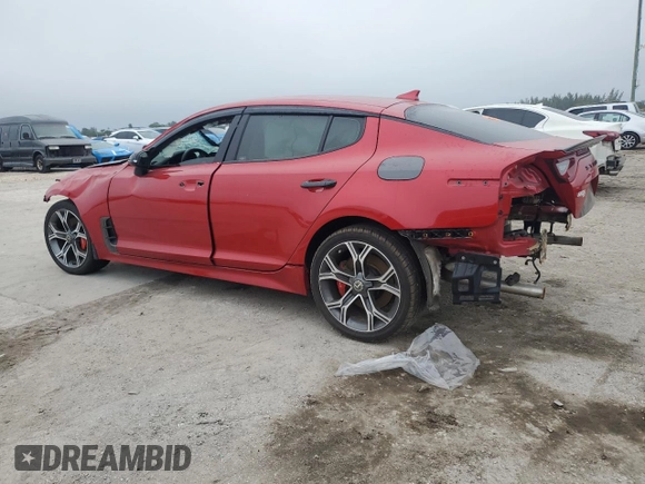2020 Kia Stinger GT with VIN KNAE35LC4L6079560, listed as a Copart auction lot 89122095 with Not Provided miles and Salvage Title. Bid and sale history available at DreamBid. Image 2.