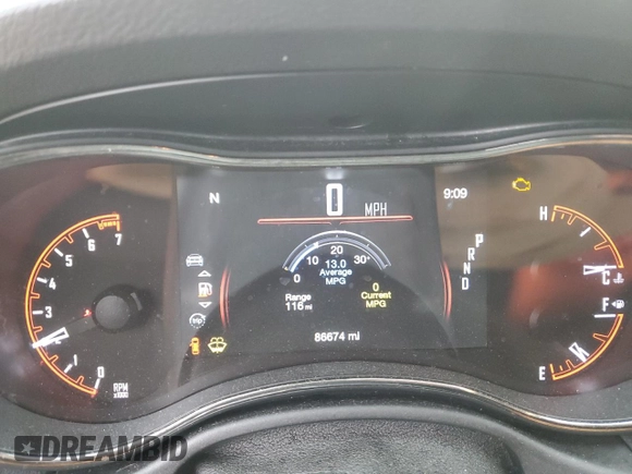 2018 Dodge Durango GT with VIN 1C4RDJDG6JC116862, listed as a Copart auction lot 48472335 with 86,674 mi miles and Salvage Title. Bid and sale history available at DreamBid. Image 9.
