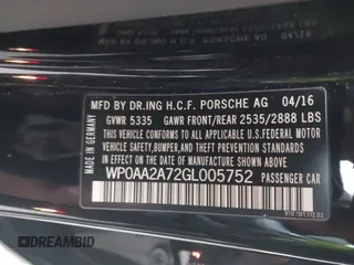 2016 Porsche Panamera 4 z VIN WP0AA2A72GL005752, wystawiony jako IAAI lot #41869840 z przebiegiem 114 719 mil mil oraz . Historia ofert i sprzedaży dostępna na DreamBid. Obrazek 9.